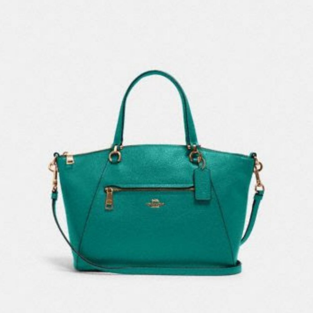 Coach Purse Green Pebbled Prairie Satchel - NWOT